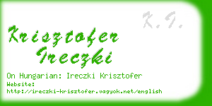 krisztofer ireczki business card